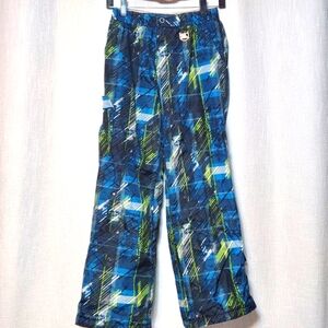 ZERO XPOSUR BLUE GREEN STRETCH WAIST WINTER SNOWBOARD SNOW SKI PANT L-14 Unisex